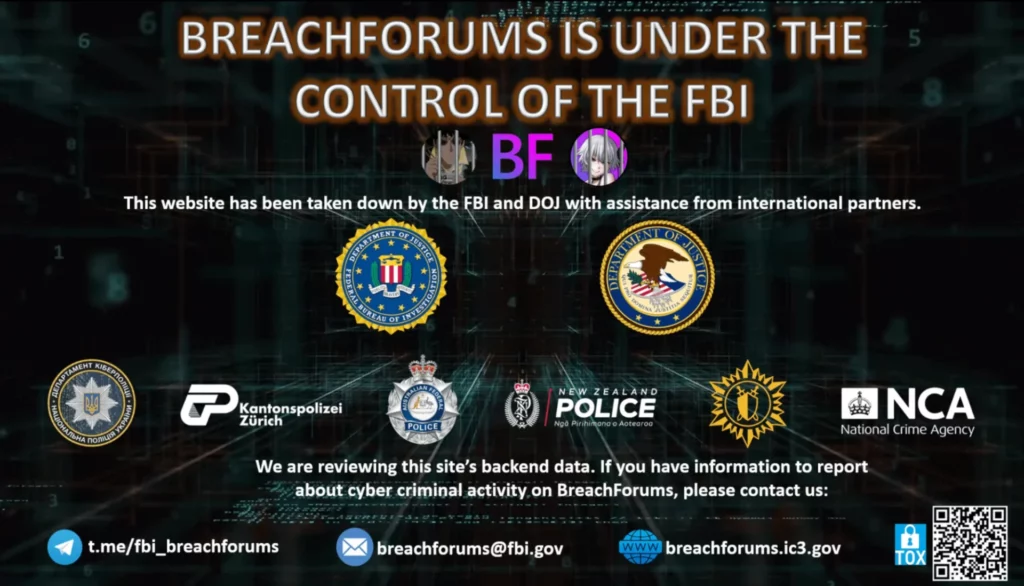 Seizure announcement BreachForums